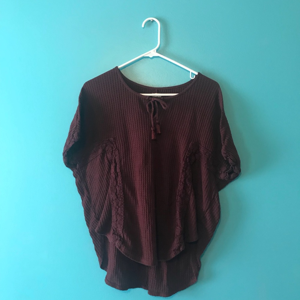 Waffle Shirt Poncho - Picture 2 of 4